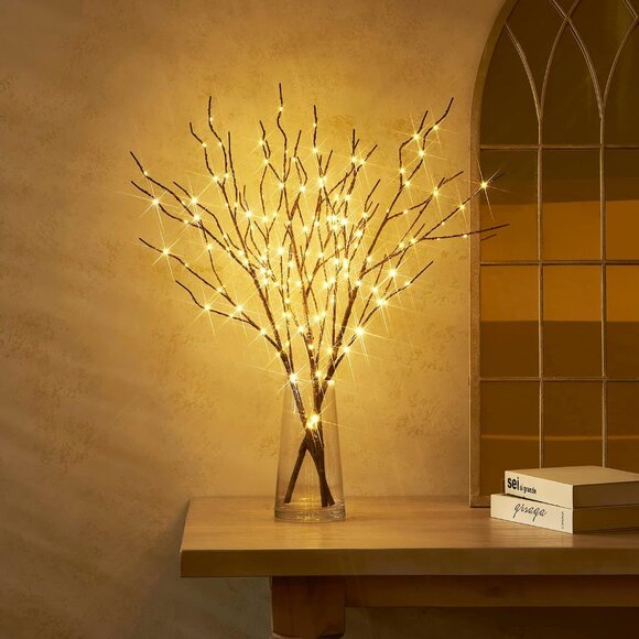 Other - New 30" Lighted Brown Willow Branches, 150 LED Tree Lights with Timer for Decor